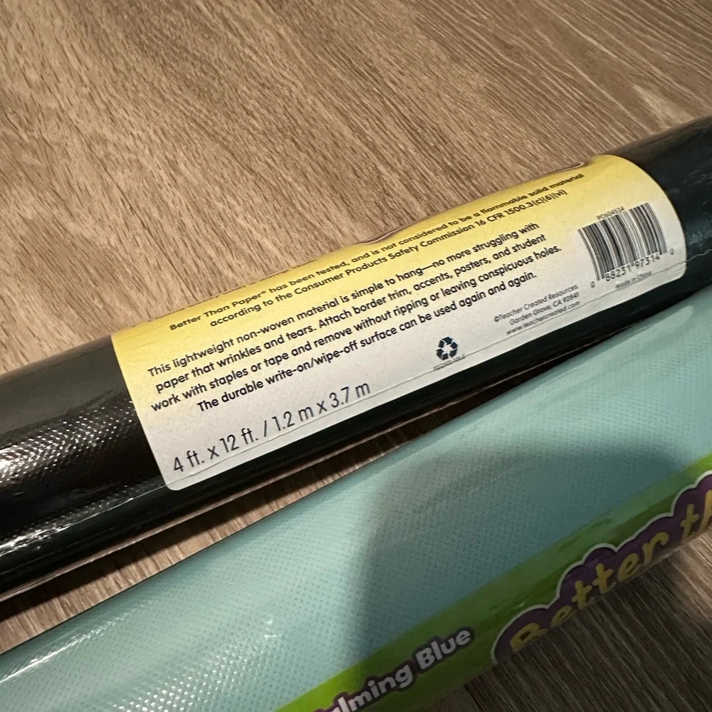 Better Than Paper Bulletin Board Rolls Black and Light Blue